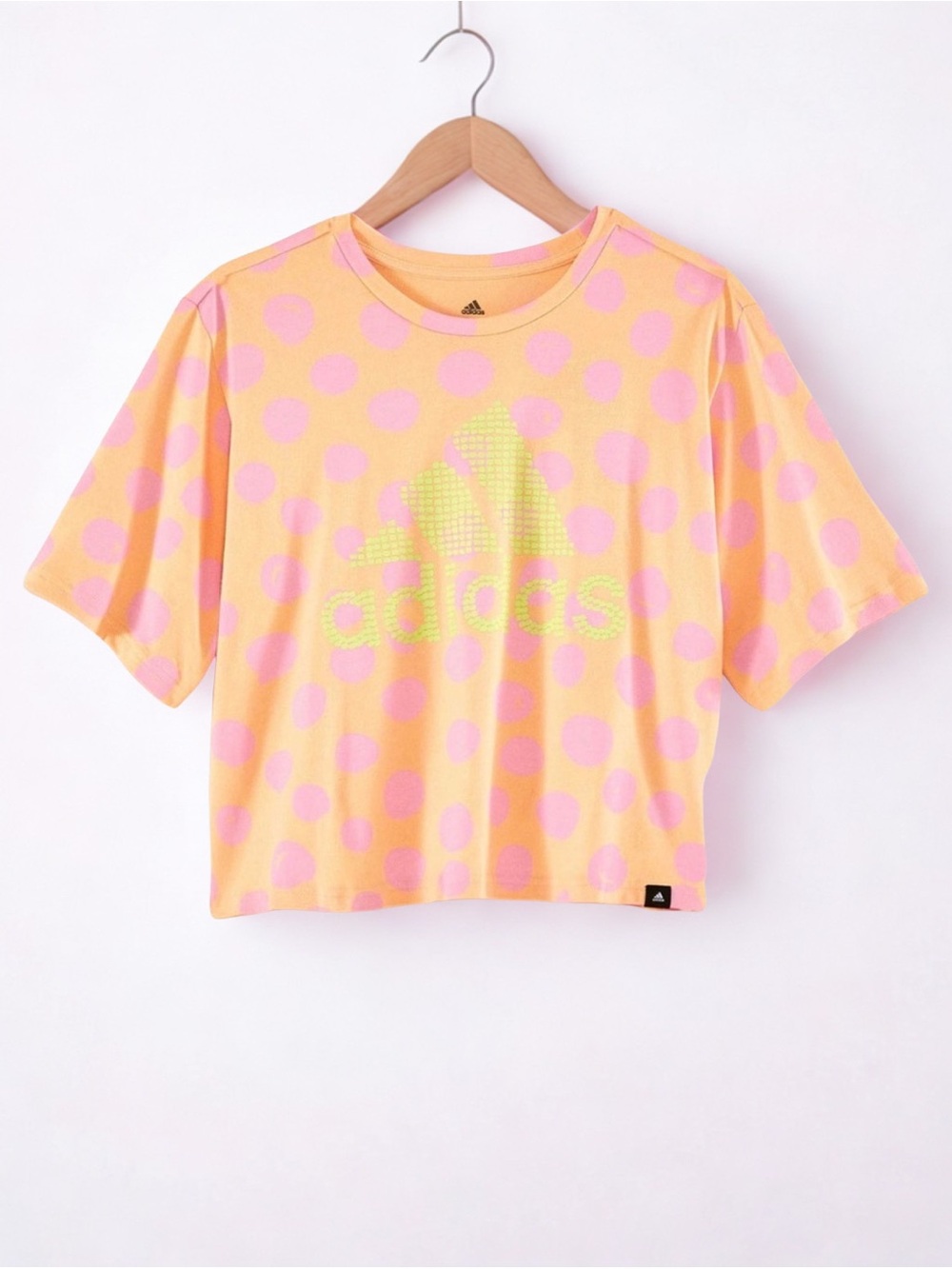 adidas Peach Tee with Pink Polka Dots